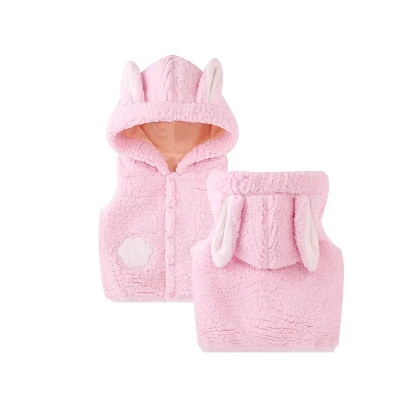 Winter clothes Baby toddler girl Boys Vests Cute Children Warm Jacket Outerwear Solid Color With Ear Hooded Sleeveless kids vest