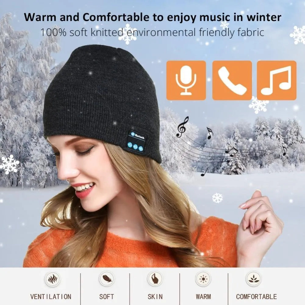 Winter Wireless Bluetooth Headphones Smart Hat