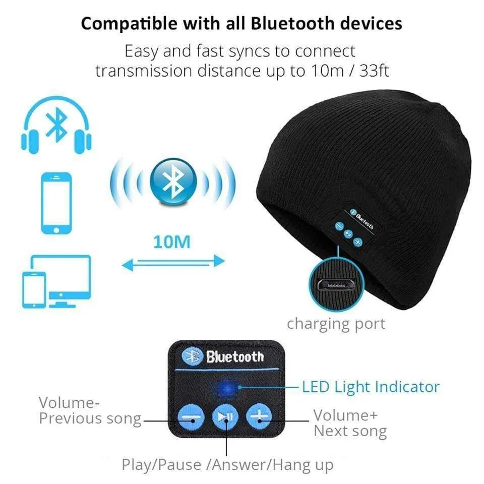 Winter Wireless Bluetooth Headphones Smart Hat