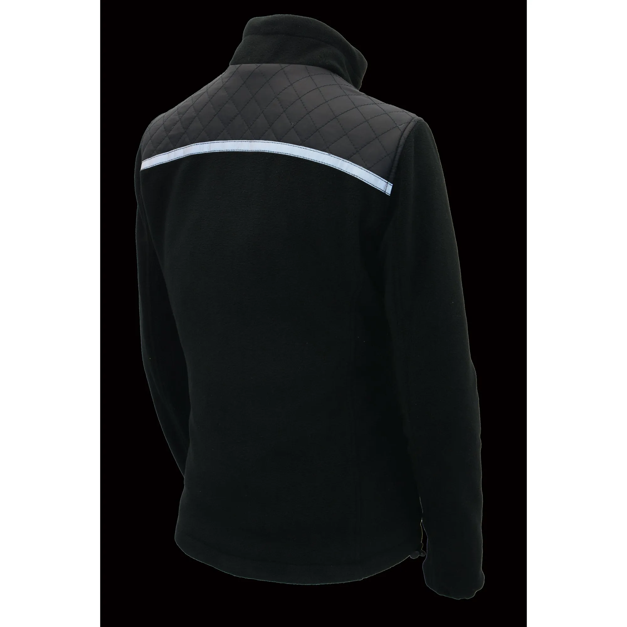 Women Micro Fleece Zipper Front Jacket w/ Reflective Stripes