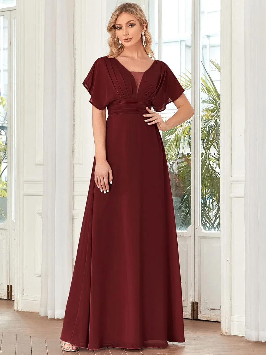 Women's A-Line Empire Waist Maxi Chiffon Evening Dress