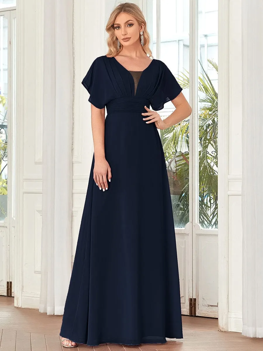 Women's A-Line Empire Waist Maxi Chiffon Evening Dress