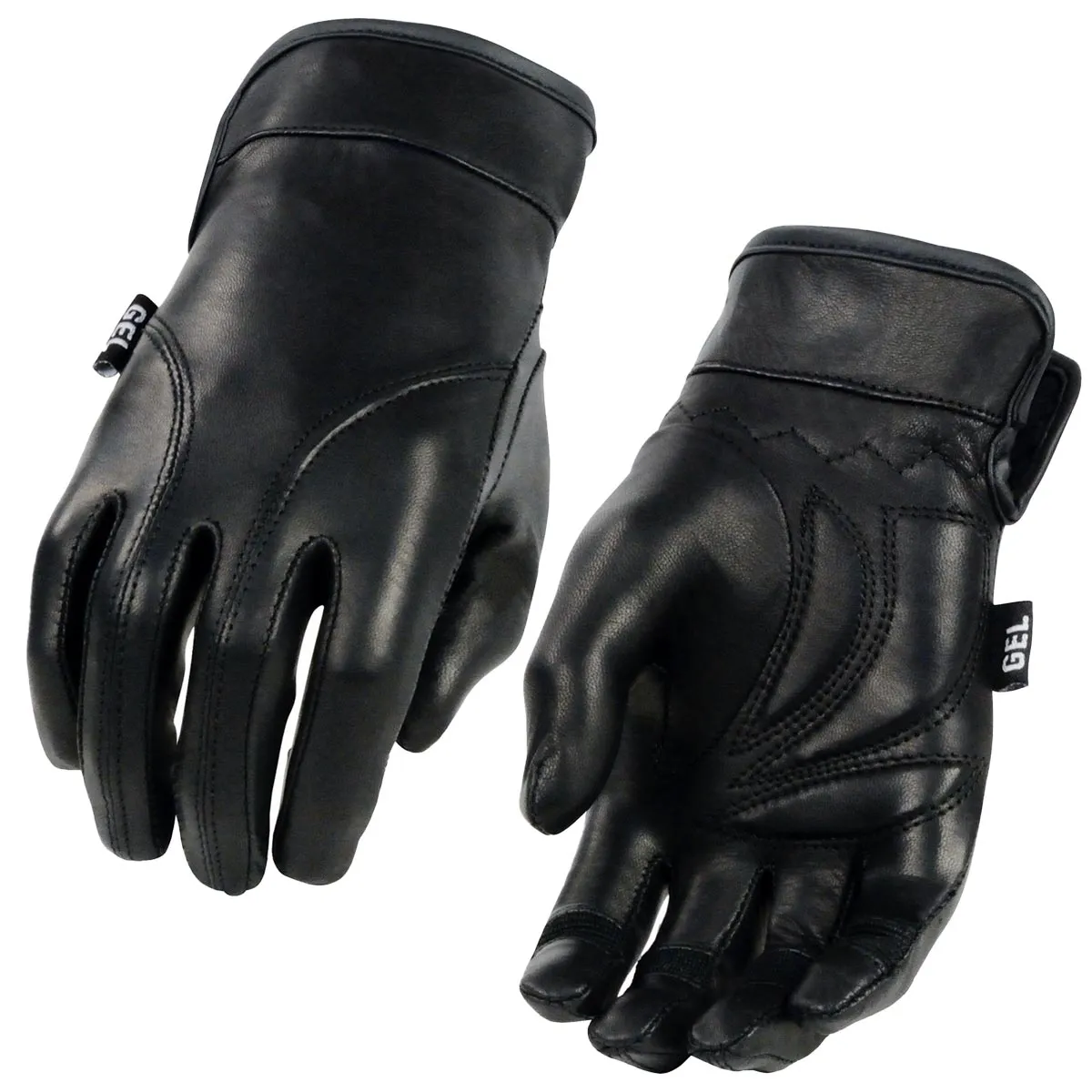 Xelement XG7700 Women's Black Leather Gel Palm Lightweight Motorcycle