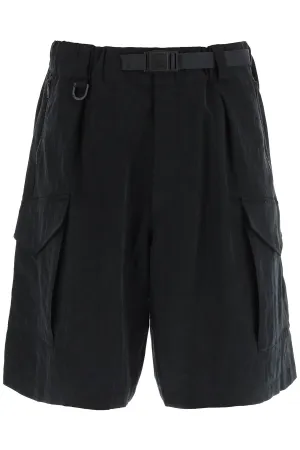 Y-3 cargo shorts with fixed belt