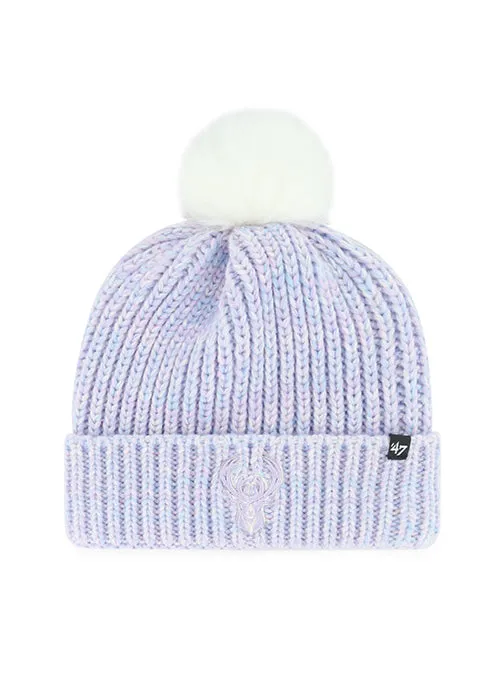 Youth '47 Brand Sweet Mallow Milwaukee Bucks Pom Cuff Knit Hat