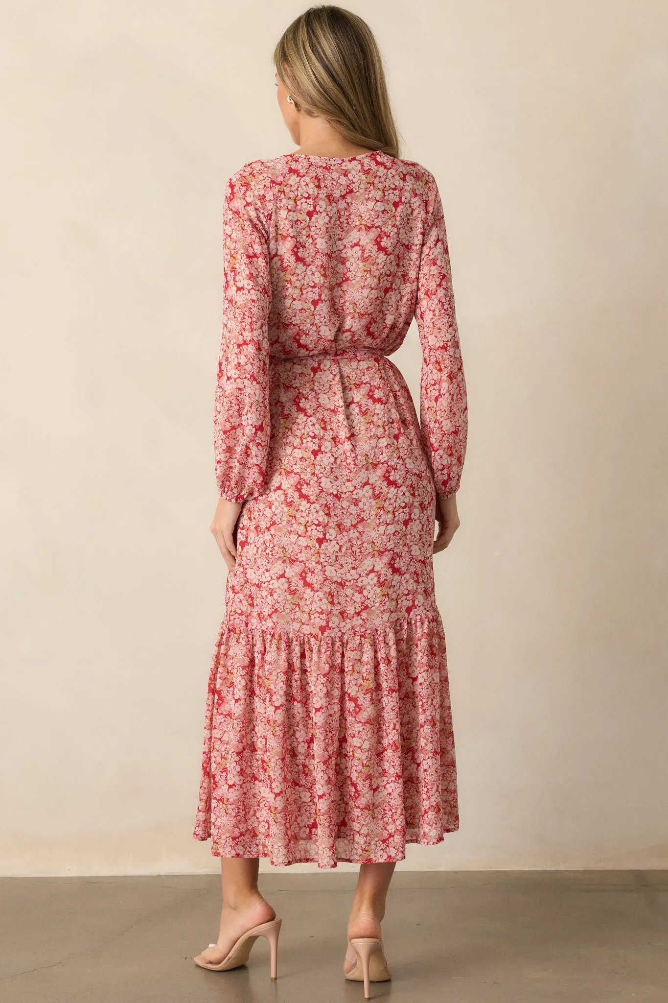 Z Supply Della Cranberry Floral Maxi Dress