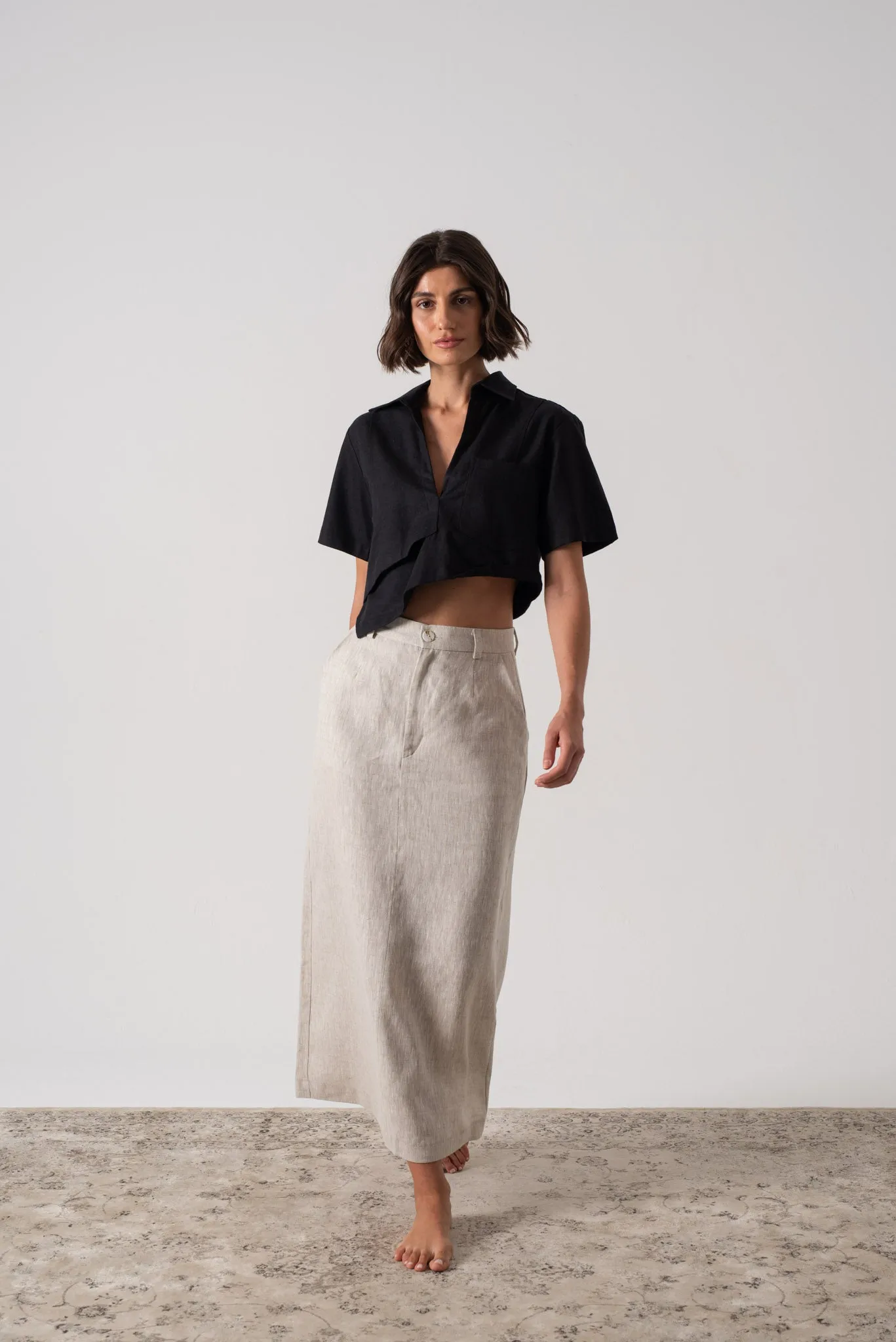 Zinnia Cropped Top in Black